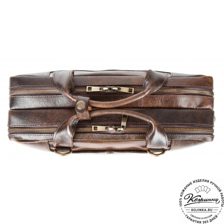 Кожаная мужская сумка-рюкзак "Генри" (коричневый эксклюзив)